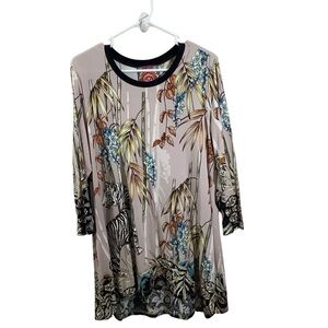 Johnny Was Printed Women's Tunic Top Multi-Colored